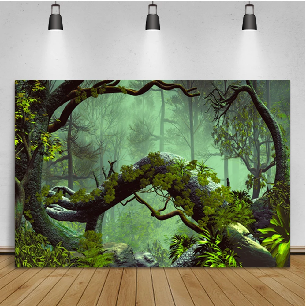

Laeacco Тропические Зеленые растения, изогнутые ветви, украшение комнаты, портретный фон, фотографический фон для фотостудии