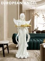86cm angel large statue tray storage living room floor decor retro sculpture resin figurine nordic home room decoration crafts