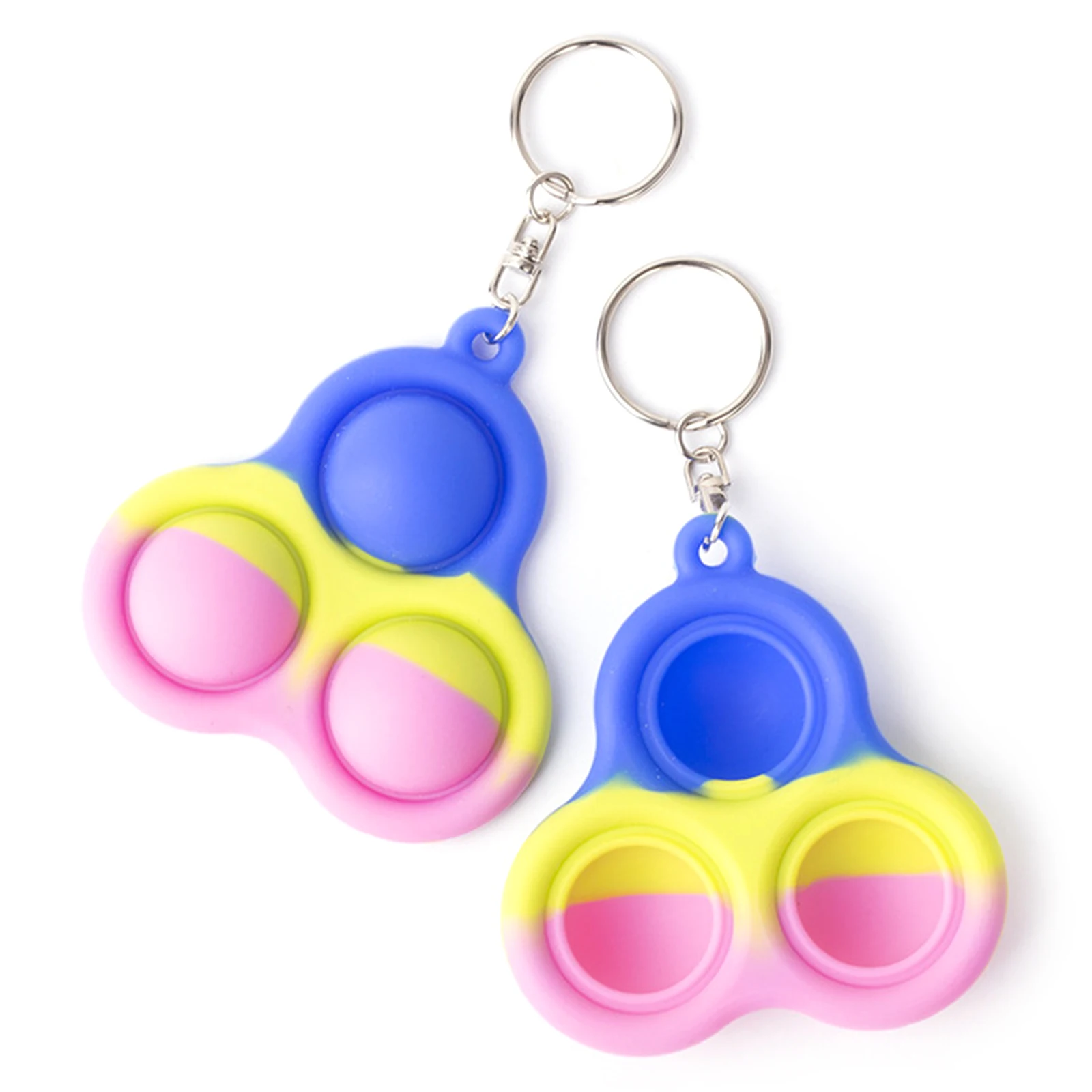 

Simple Dimple Fidget Toy Popper, Handheld Mini Soft Silicone Stress Relief Hand Sensory Fidget Toys with Key Chain for Gifts