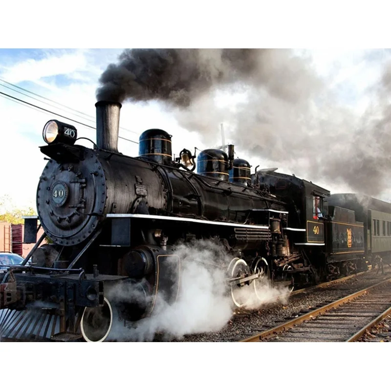 5D алмазная вышивка полный набор круглые стразы картины поезда для 3D алмазной