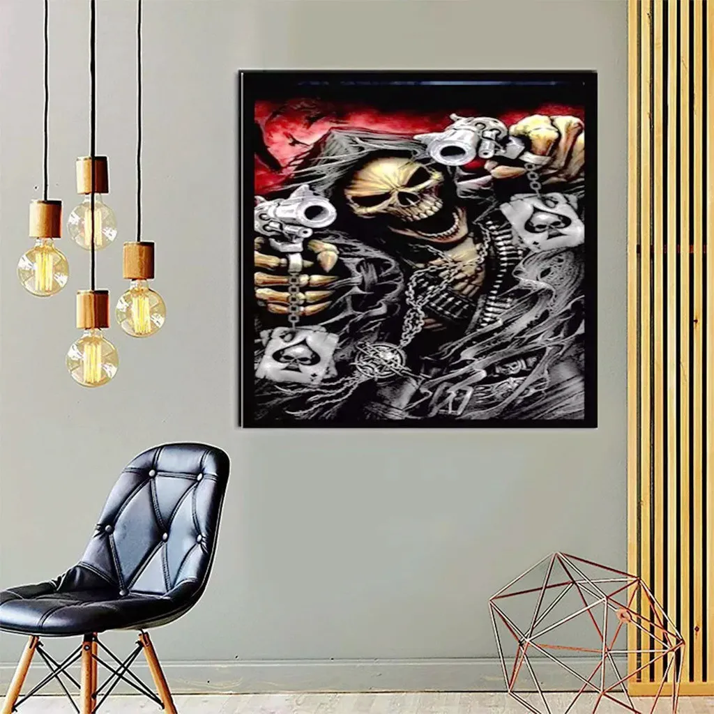 

The latest 5D handmade DIY square diamond painting "skull head" art crafts cross stitch with diamond embroidery home decoration