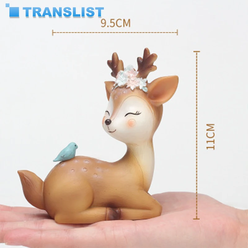 

Cute Sika Deer Ornaments Cartoon Creative Resin Decoration Small Ornaments Small Gifts