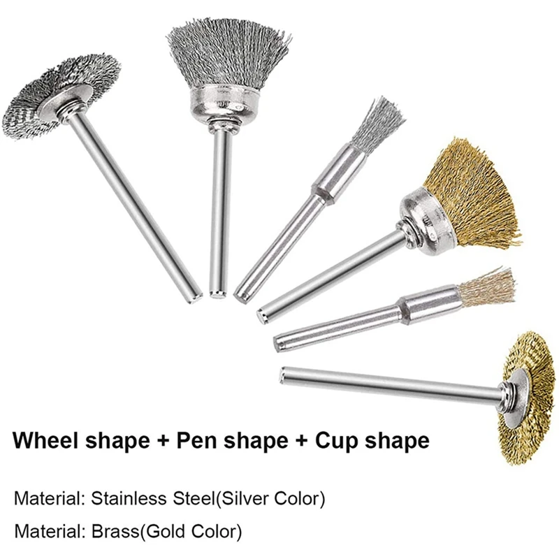 

60Pcs Diamond Cutting Wheel and Circular Saw Blades with 99 PCS 1/8 Inch Steel/Brass Wire Brushes Set