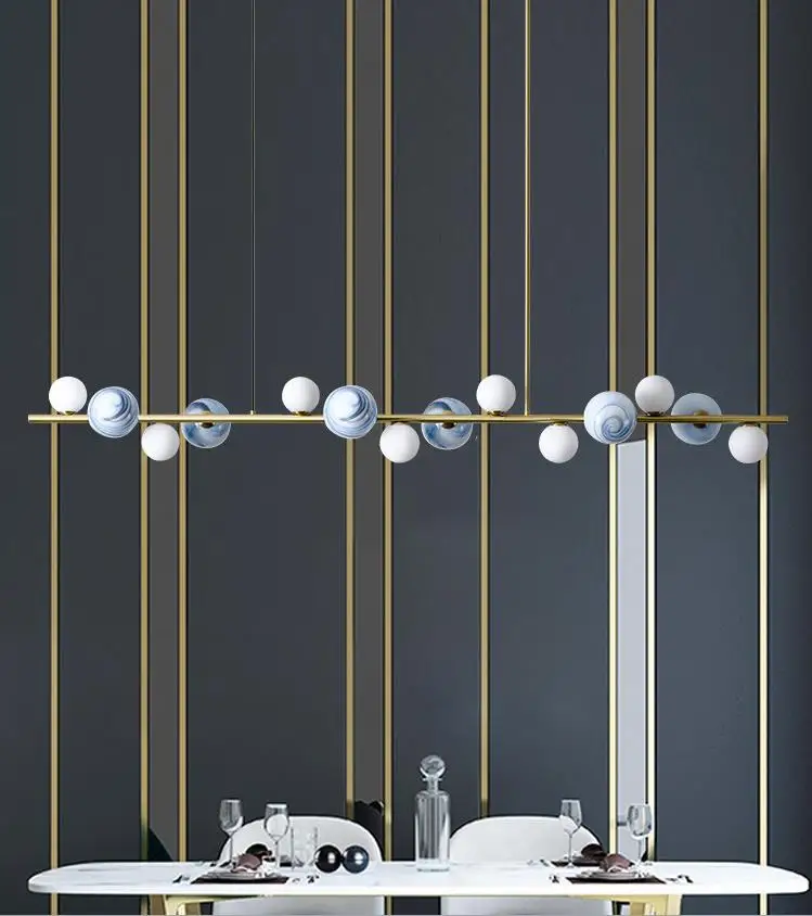 Горизонтальная потолочная подвесная люстра кухонный остров линейный светильник