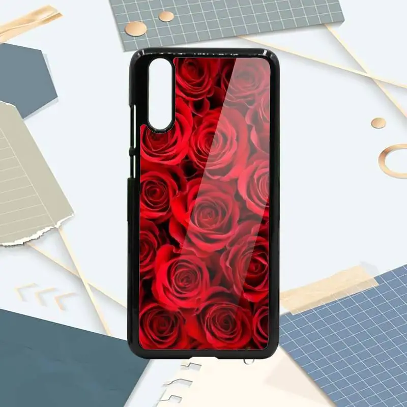 

Red Rose flower love Phone Case PC For Samsung galaxy S note 8 9 20 10 e lite2019 plus pro ultra
