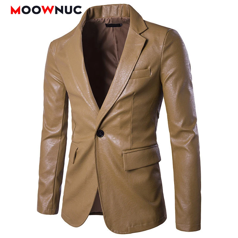 

Men's Leather Jackets Leather Coats Thick Autumn Men Leather Biker Fake Leather Jacket PU Street dress Solid Motorcycle MOOWNUC
