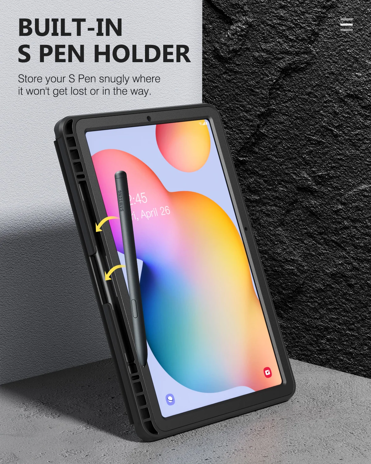 

Case For Samsung Galaxy Tab S6 Lite 10.4 2020 SM-P610/P615, [Built-in Screen Protector] Full-Body Shockproof Case Smart Shell