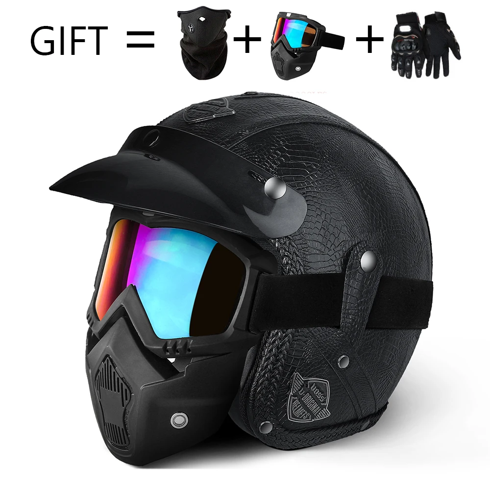 

Мотоциклетные шлемы унисекс ручной работы в стиле ретро, открытое лицо, 3/4 индивидуальный локомотив, Мотокросс, кожаные мотоциклетные шлемы