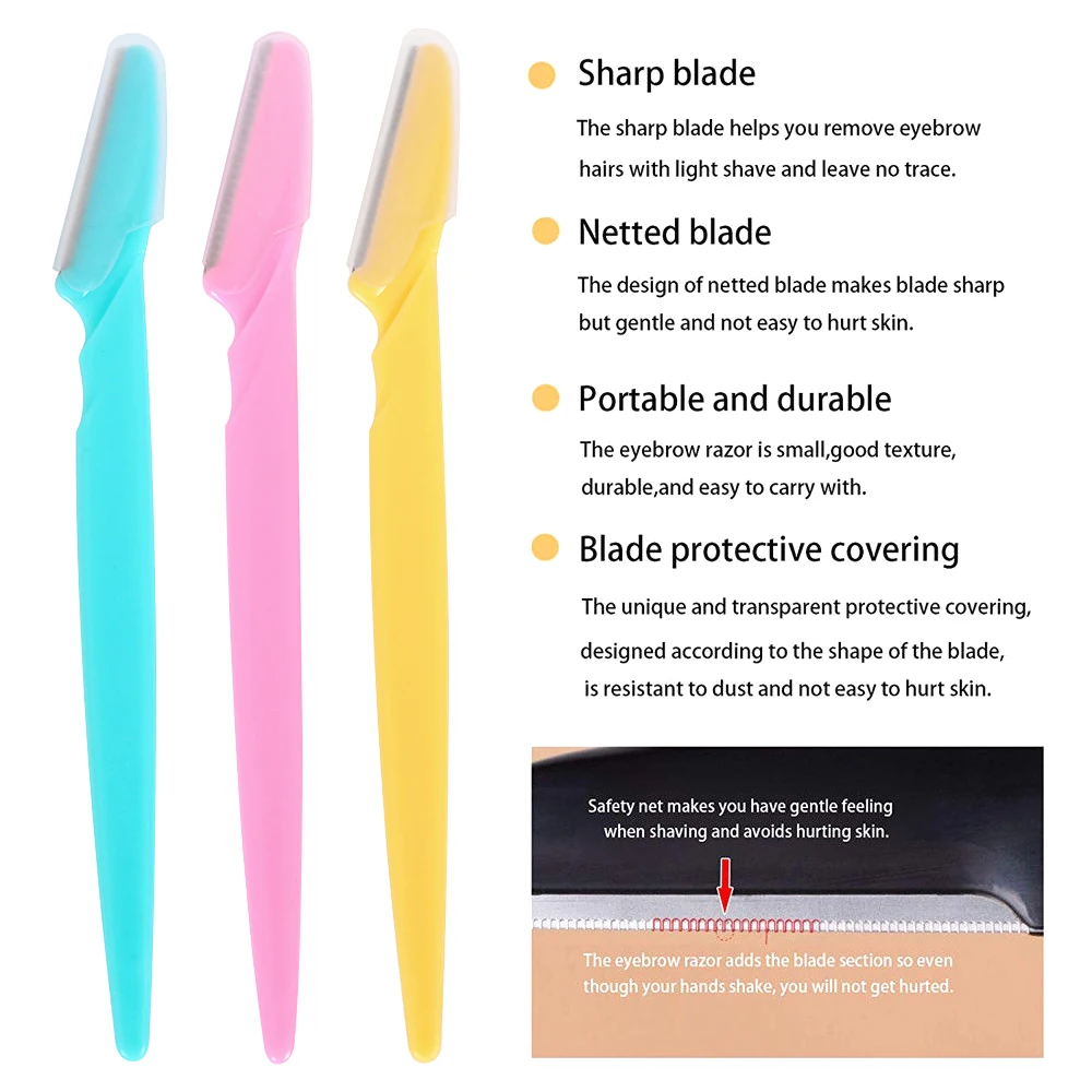 Hot 36pcs Brow Trimmer Eyebrow Razor Facial Remover Trimmer Shaver Blade Eye Brow Epilator Shaper Eyebrow Scissors Brow Knife