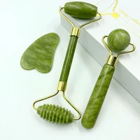 massager for face roller gua sha double heads jade stone thin face lift anti wrinkle beauty skin care tools facial jade roller