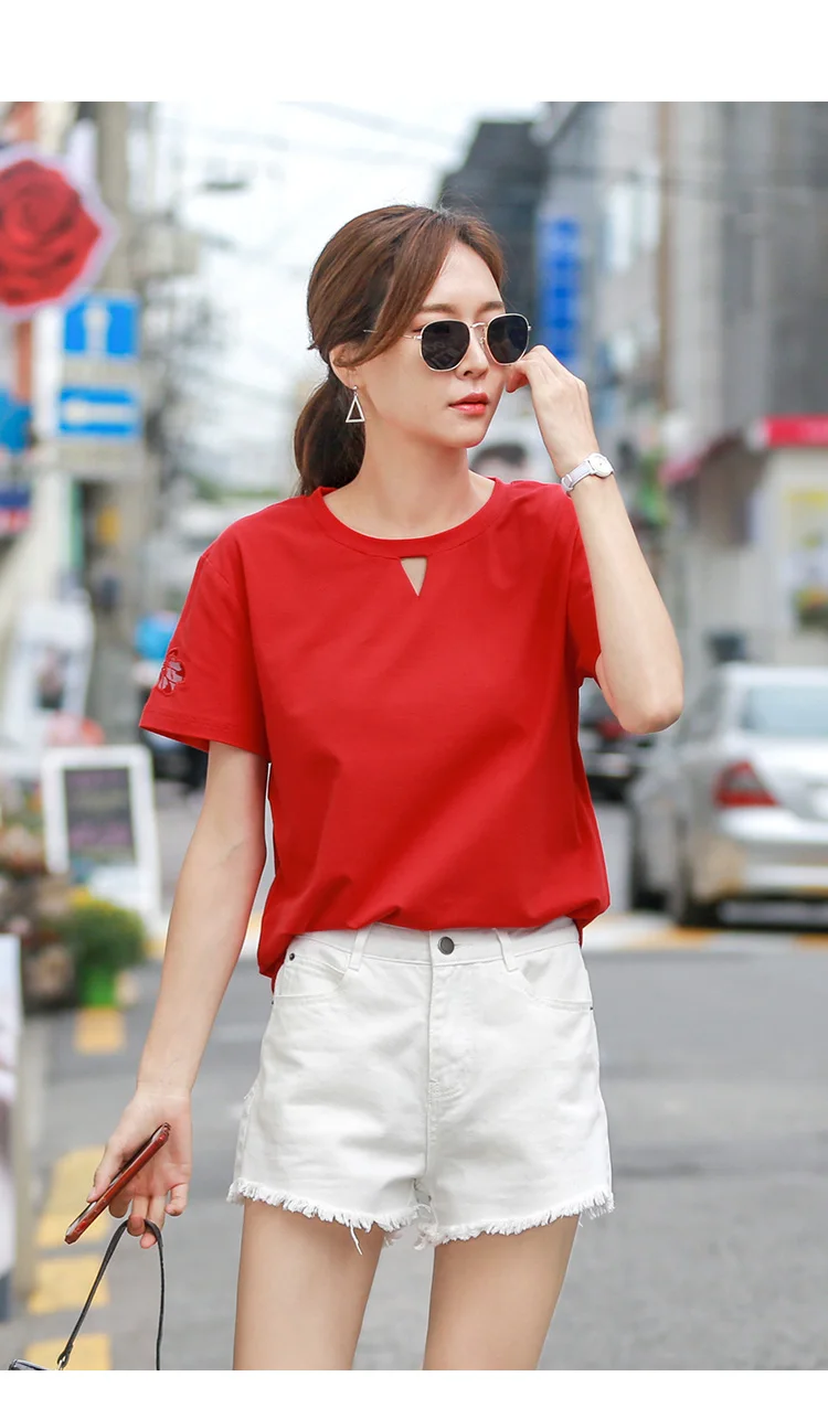 

Black T Shirt Women khaki Clothes 2019 Fashion Tee Top Fashion Cotton Ladies Tee Shirt