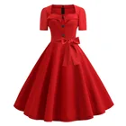 2021 женское летнее платье, элегантное, в ретро стиле, Ретро стиль 50-х 60-х годов рокабилли качели платья в стиле пинап повседневная одежда размера плюс красные вечерние платья