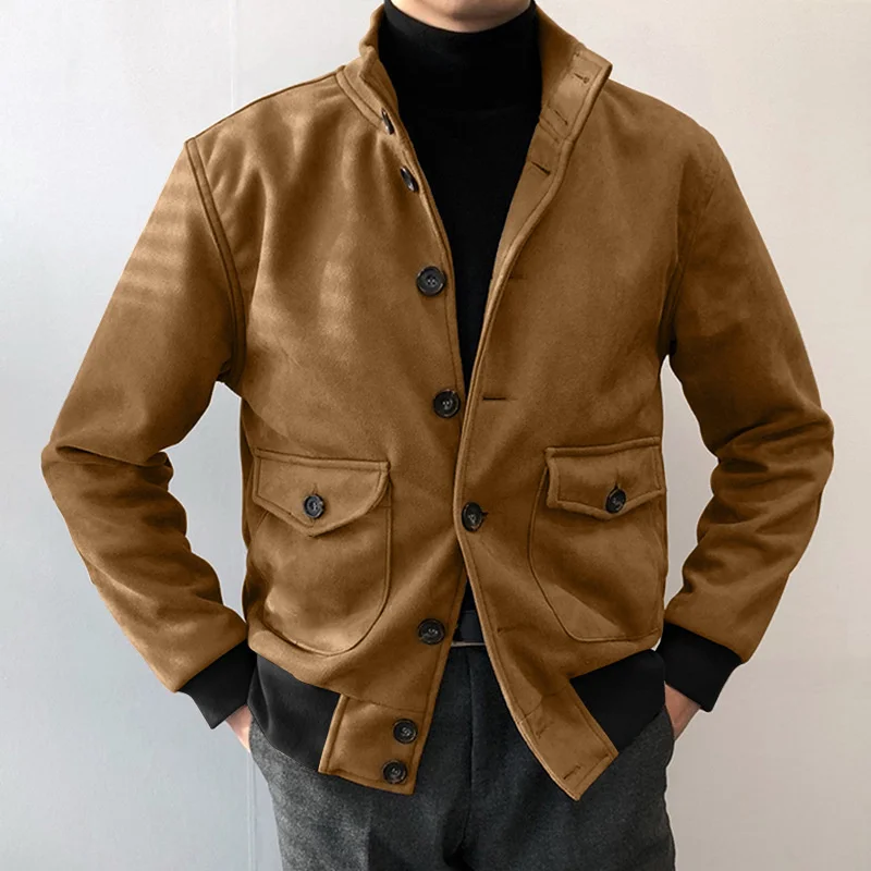 

2021 Men's Autumn New Top Fashion Slim Fit Solid Color Jacket Men's Coat