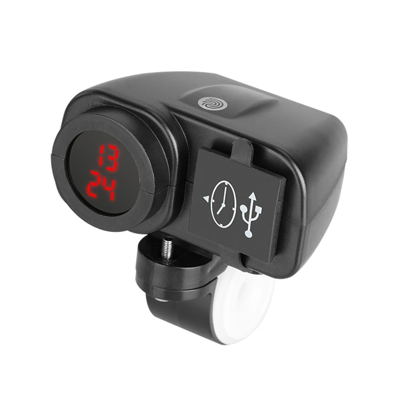 

Waterproof 12V Motorcycle 2.1A Dual USB Charger with LED Digital Clock Switch