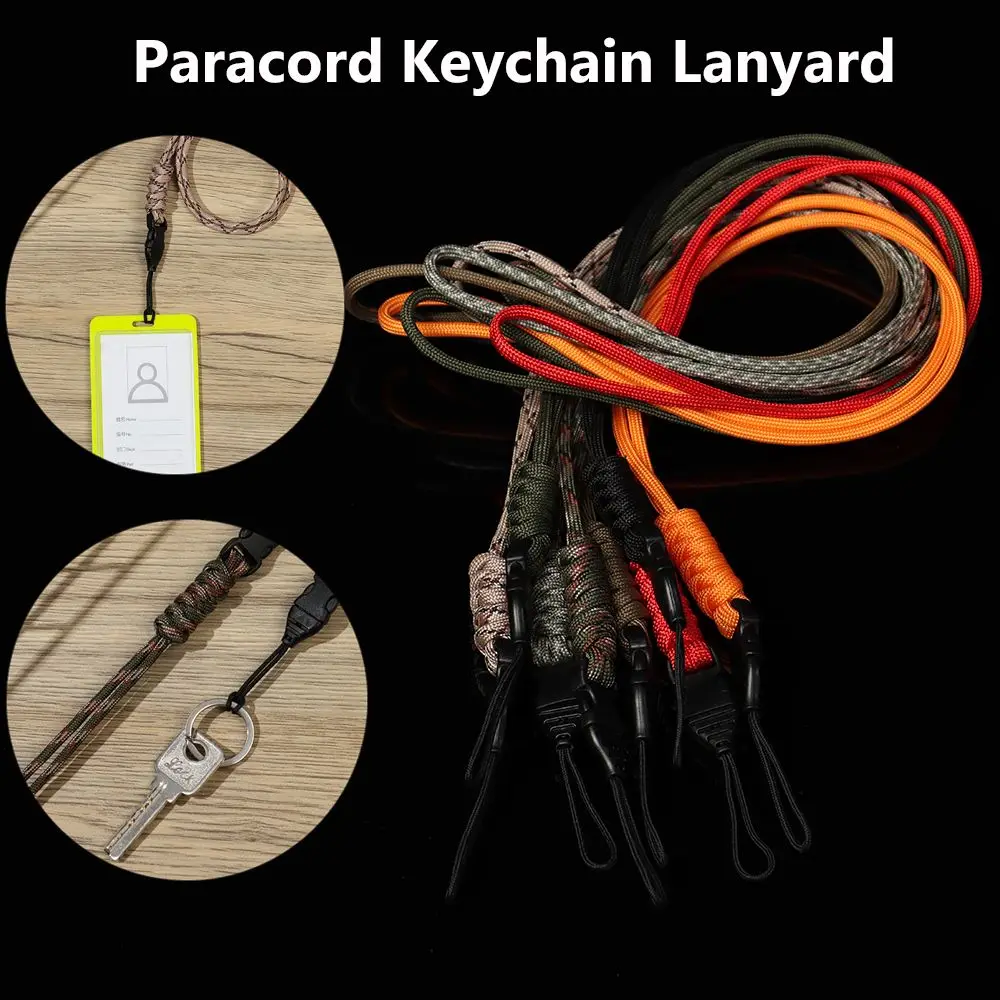 

8 Styles High Strength Parachute Cord Self-Defense Hanging Rope Paracord Keychain Key Ring Camera Anti-lost Lanyard