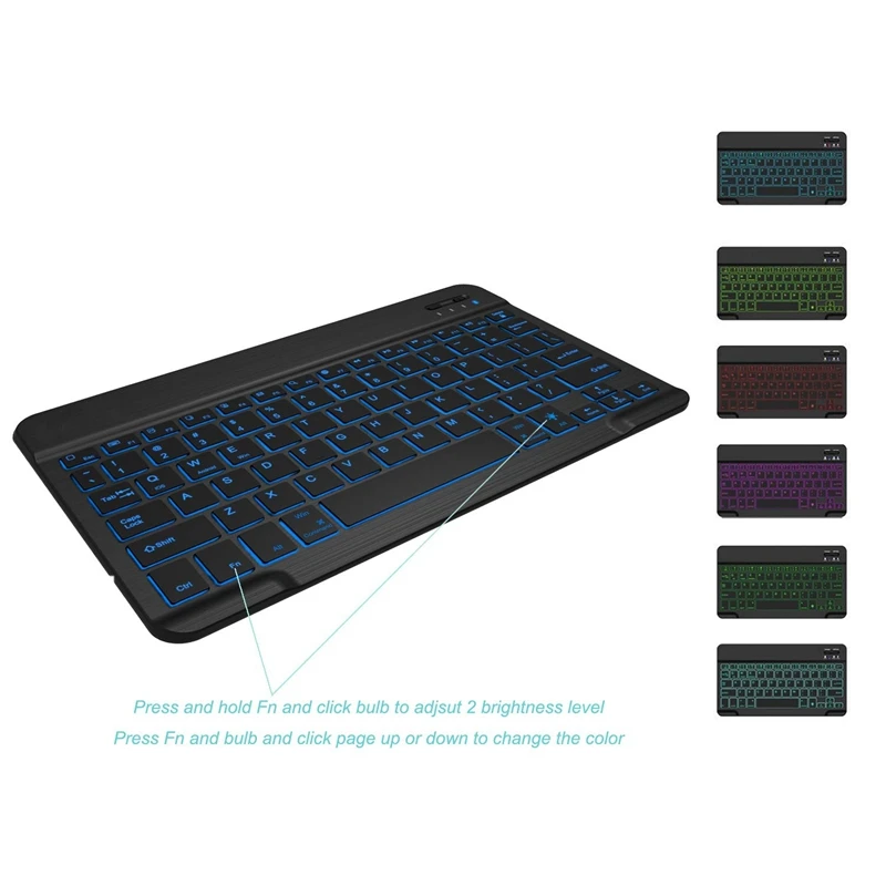 

Portable Backlight 7-Color Variable Color Adjustable Brightness Ultra-Thin Portable Wireless Bluetooth 3.0 Keyboard