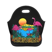 flamingo women girls lunch bags for work school picnic camping neoprene top handle lunch box fruits drinks organizer pouch bags