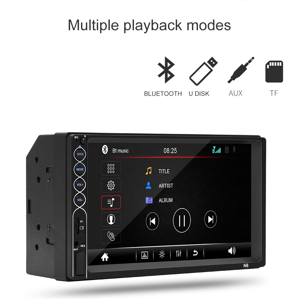 Автомагнитола 2 din мультимедийный плеер с сенсорным экраном 7 дюймов HD Bluetooth MP5 USB TF