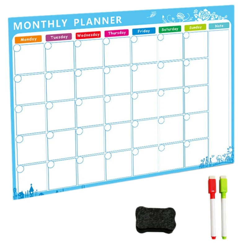 

netic Whiteboard Dry Erase Board nets Fridge Refrigerator To-Do List Monthly Daily Planner