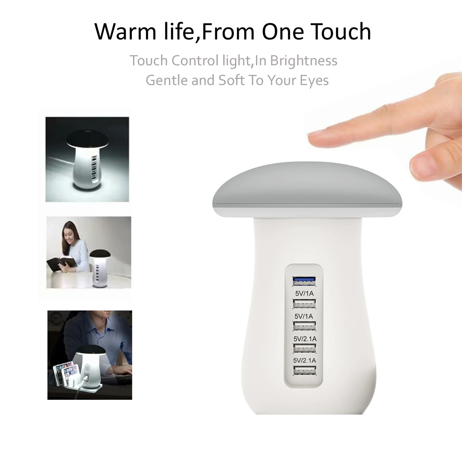 

QC 3.0 Smart 5 Port USB Phone Charger With Phone Stand Quick Charging Station Multiple Charger Desktop for Smartphones tablet