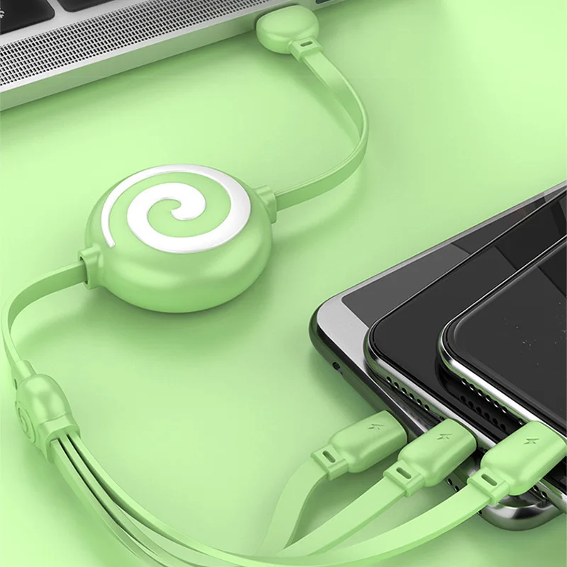 

3 in1 Liquid Silicone Fast Charging Data Cord Skin Friendly Cable Micro USB Type C Phone Charger For Samsung Huawei Xiaomi Cable