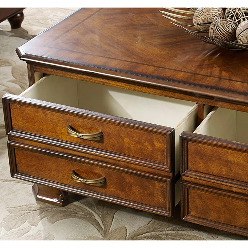 Современный роскошный журнальный столик из массива дерева коричневого цвета с