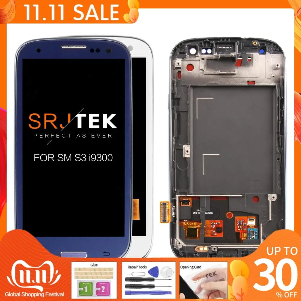 100% протестированный для SAMSUNG Galaxy S3 дисплей i9300 i9300i сенсорный экран дигитайзер