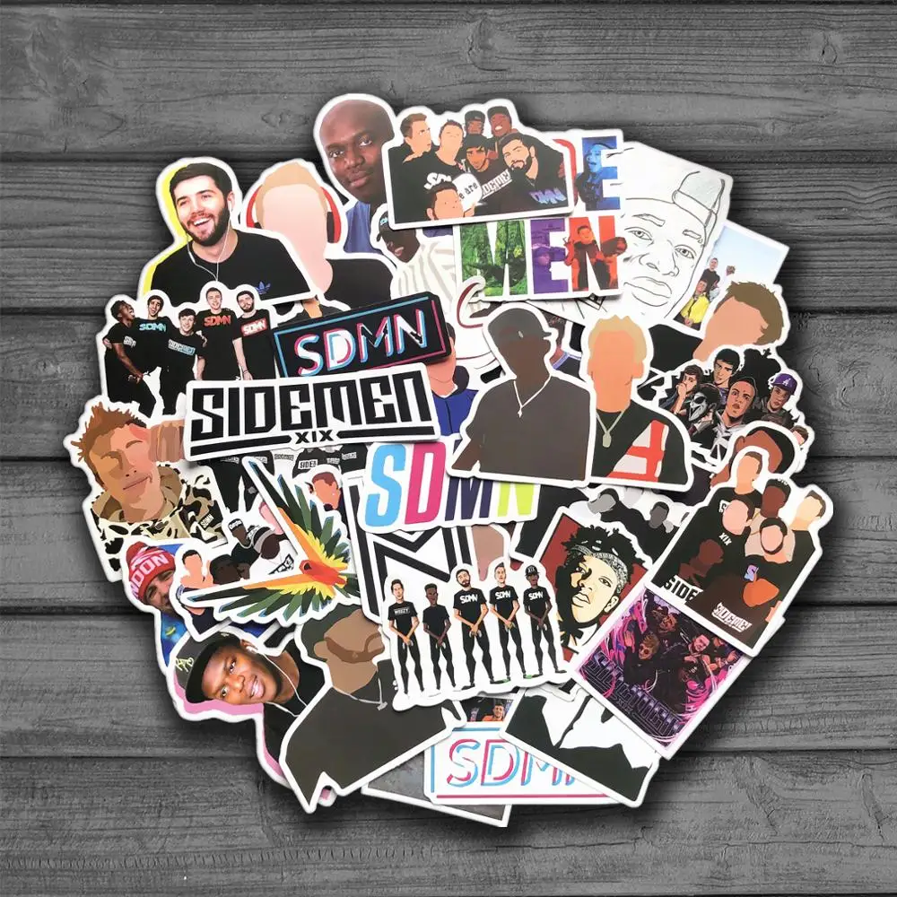 

50 шт. Набор наклеек Sidemen Rap в комбинации «сделай сам», граффити, классные водонепроницаемые наклейки «s» на мотоцикл, ноутбук, телефон, гитару