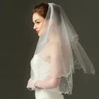 Высокая мода Белый Тюль один ярус жемчужные края Свадебные фаты для невест 120 см длина до локтя Фата невесты на продажу свадебный аксессуар