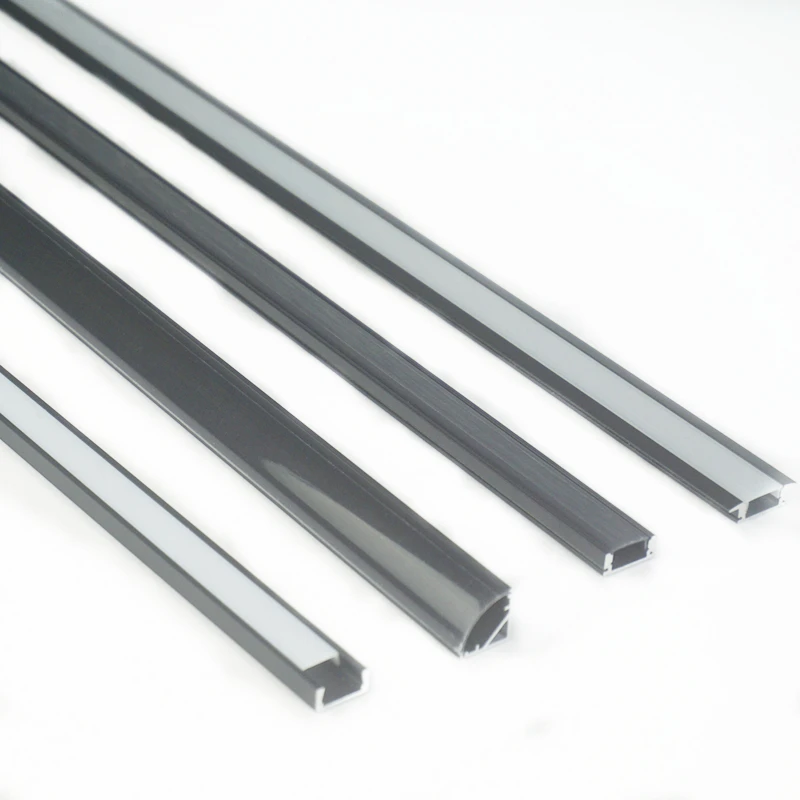 5-Pack 1M 40Inch Black LED Aluminium Channel Diffuser,12MM S