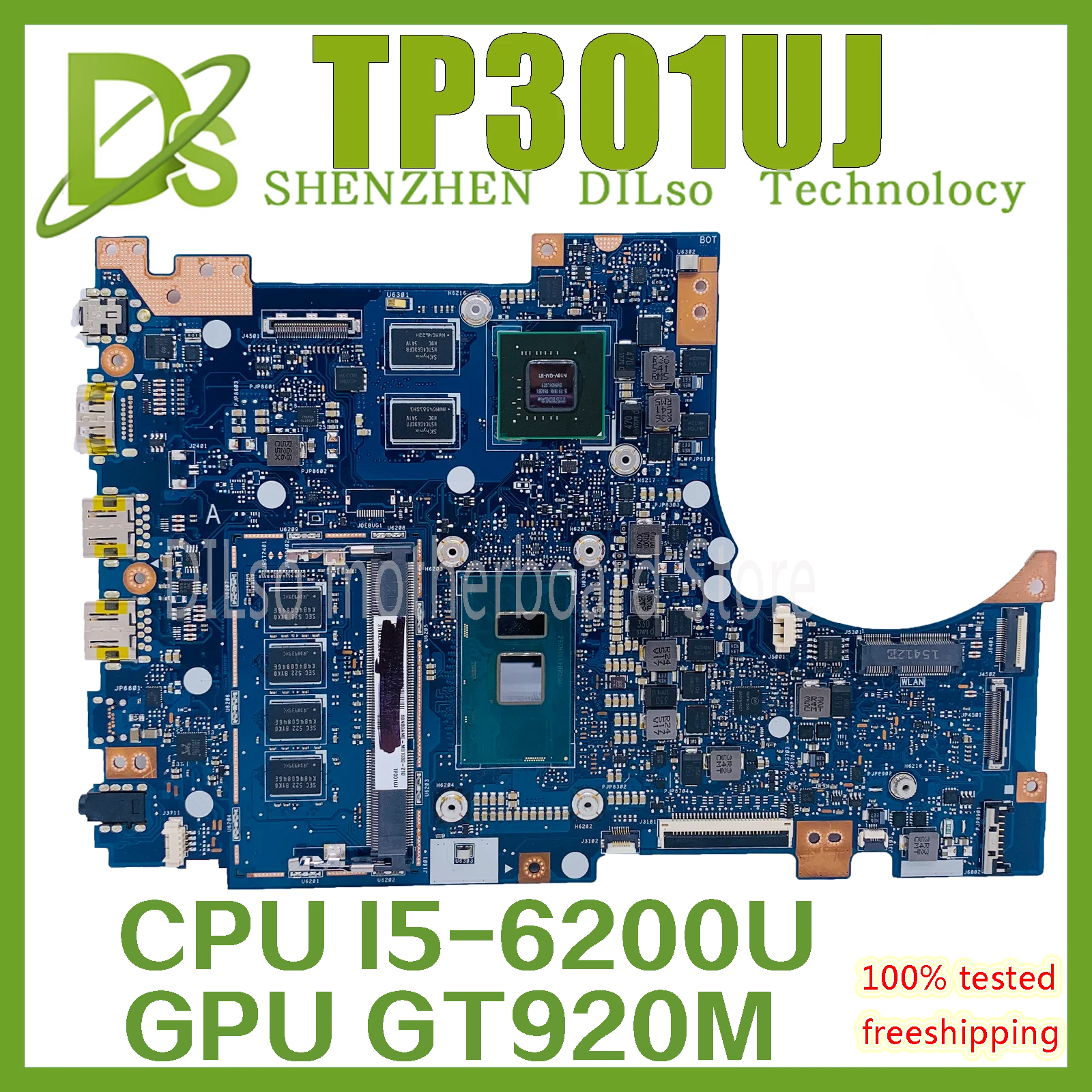 

TP301UJ Motherboard For ASUS TP301 TP301UA Q303UA TP301UJ Original Mainboard 4GB-RAM I5-6200U GT920M/2G 100% Tested working