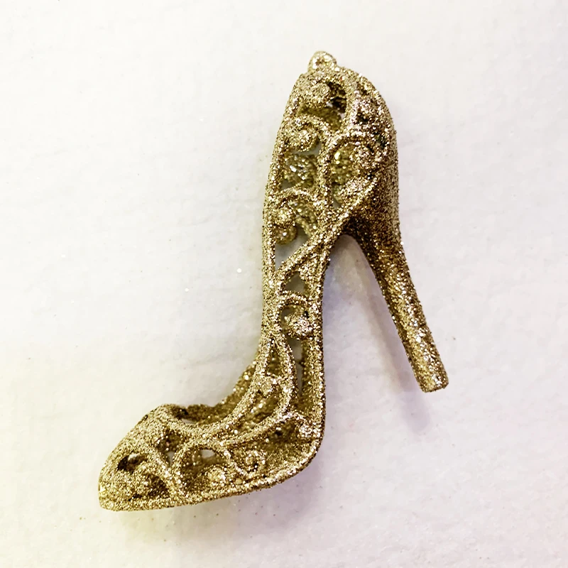 Подвесные Украшения для новогодней елки бледно-золотые открытые на высоком