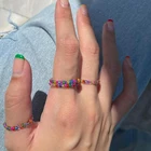 Женское кольцо с бусинами IF ME, регулируемое эластичное простое кольцо из прозрачной смолы, Ювелирное Украшение для вечеринки в богемном стиле