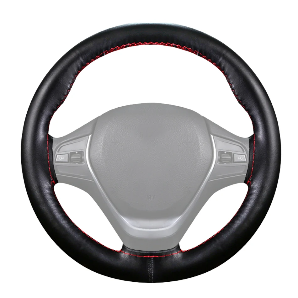 

Car Steering Cover Braid Leather Steering Wheel Case for Auto 38cm 15 inch Steering-Wheel Cowhide Leather Steering Covers
