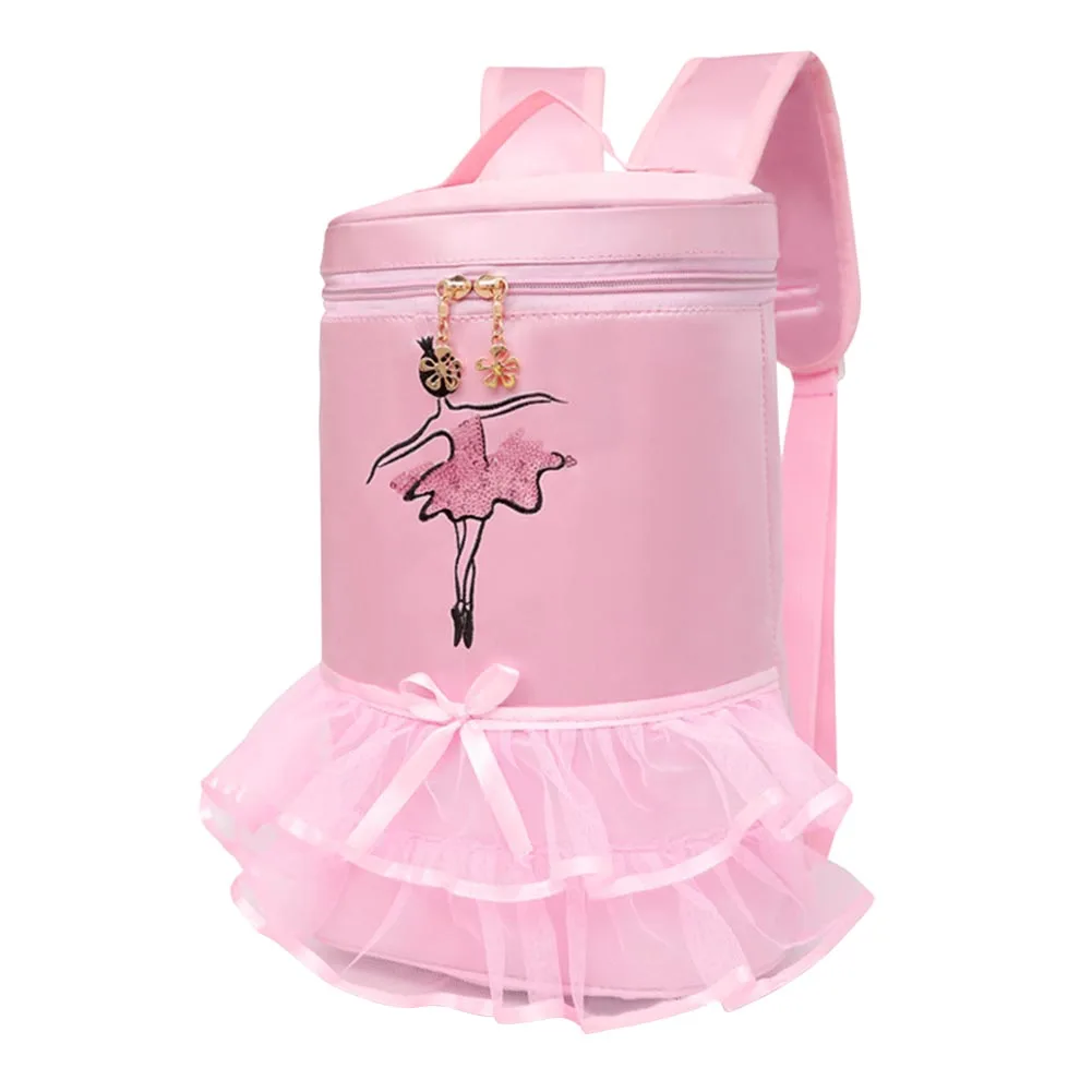 

Girls Zipper Closure Large Capacity Cute Dance Bag Adjustable Strap Wear Resistant Ballet Backpack Upper Handle Ballerina Decor
