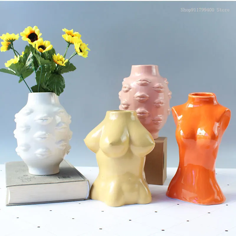

Ceramic nude female sculpture body art design vase creative vase home decoration garden decoration flower arrangement vase