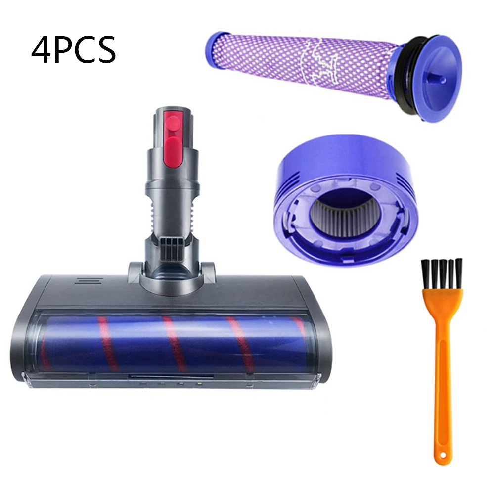 

4Pcs/Set Floor Brush Filter Kit For Dyson V7 V8 Wireless Vacuum Cleaner Rear Filter Cleaning Brush Soft Texture Good For Floor