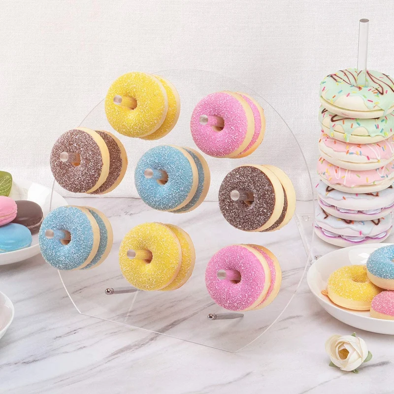 

Donut Wall Display, Detachable Transparent Donut Stand, Donut Dessert Stand Table Can Hold 8 Donuts