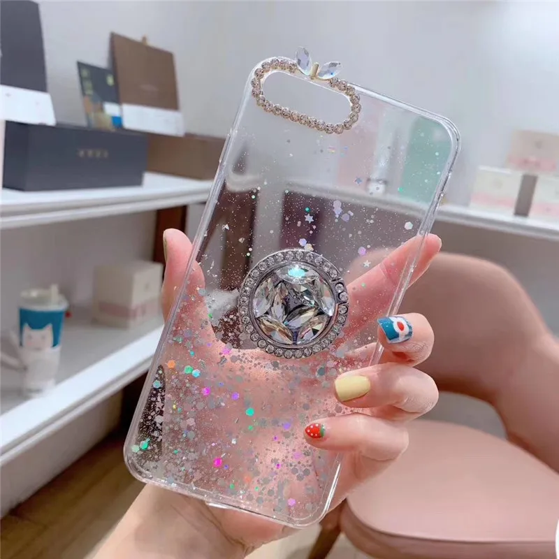 Кольцо из серебряной фольги с кристаллами для Iphonexsmax/8 Plus мобильный телефон