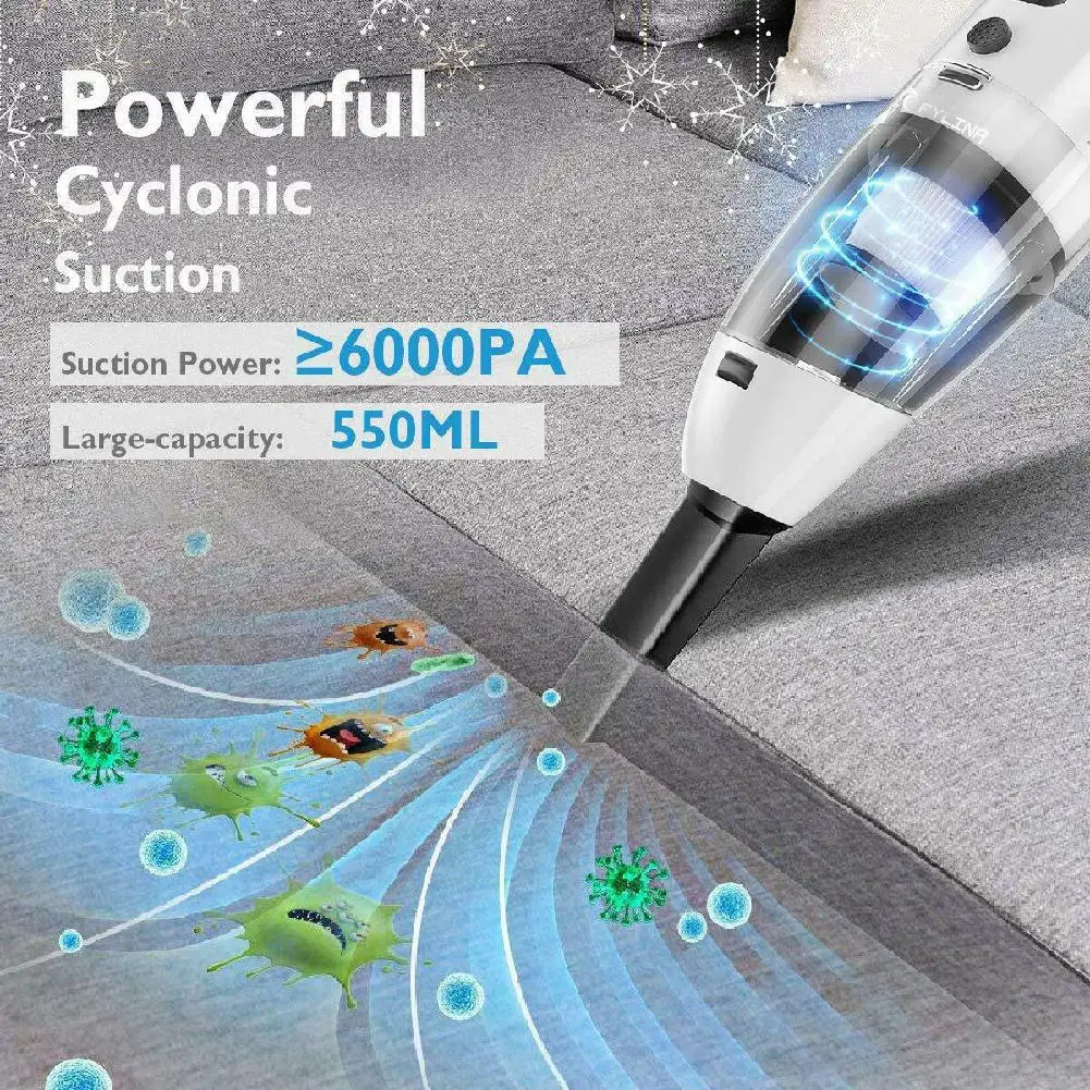 Ручной беспроводной пылесос 120 Вт Мощный всасывающий перезаряжаемый|Швабры с