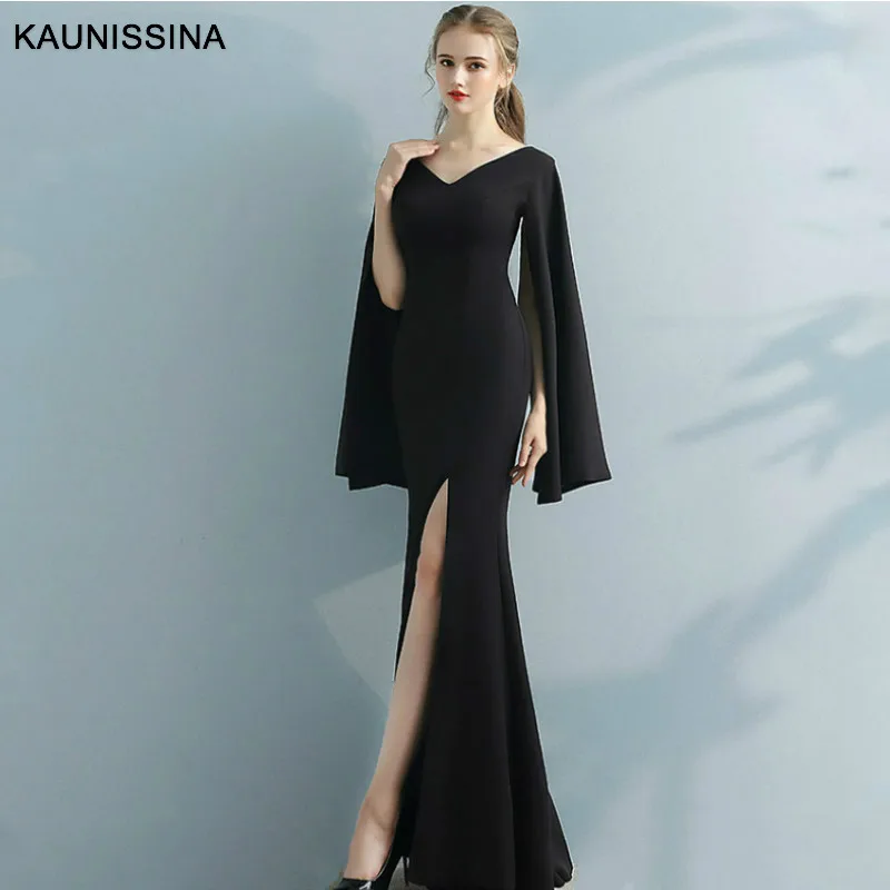 KAUNISSINA вечернее платье русалки осень-зима Платья для вечеринок бордовый