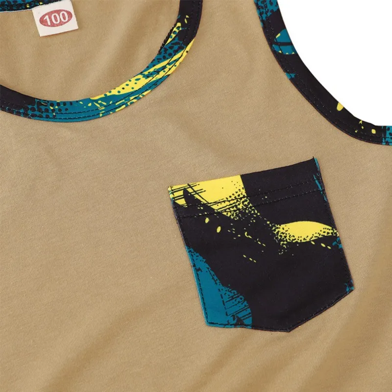 

Summer Kids Clothing Set Sleeveless Vest Cartoon Shark Tees Boys Top & Print Shorts 2pcs Sets Sports Suit Casual Outfits