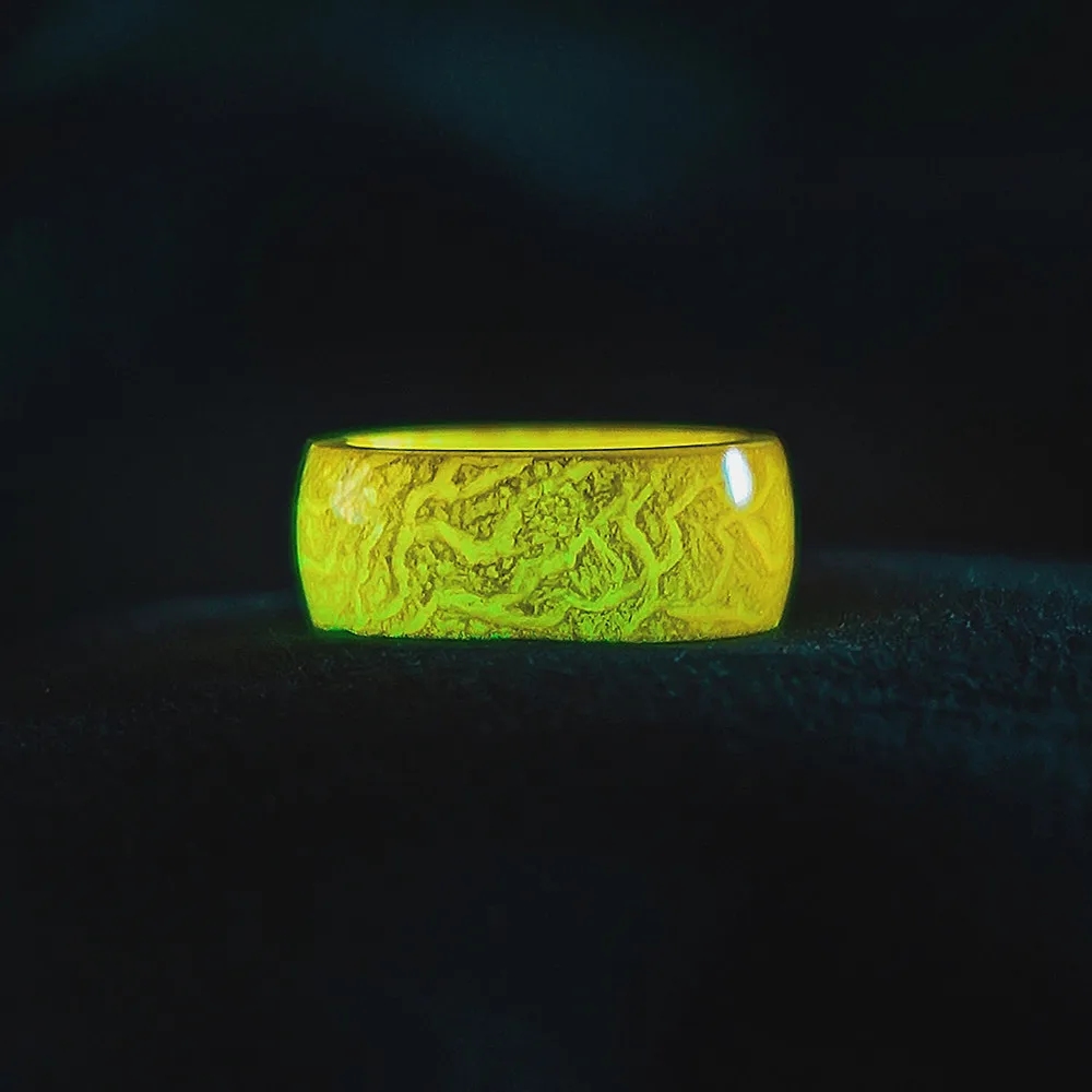 Модные светящиеся в темноте обручальные кольца из смолы флуоресцентные для