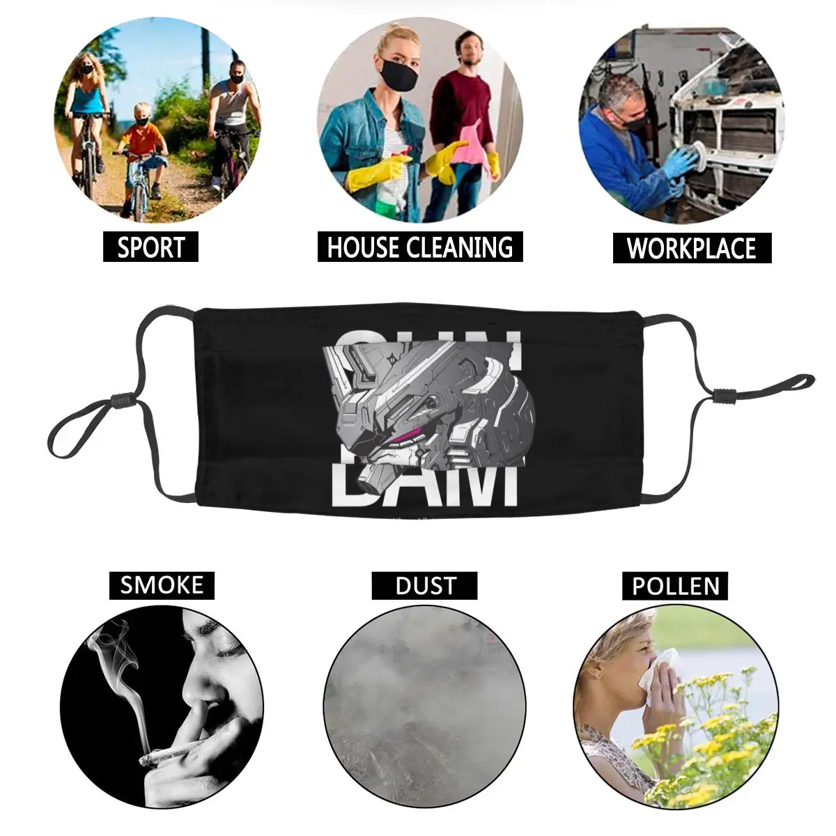 

Robot Gundam Stylish Reusable Face Mask Anti-Bacterial Windproof