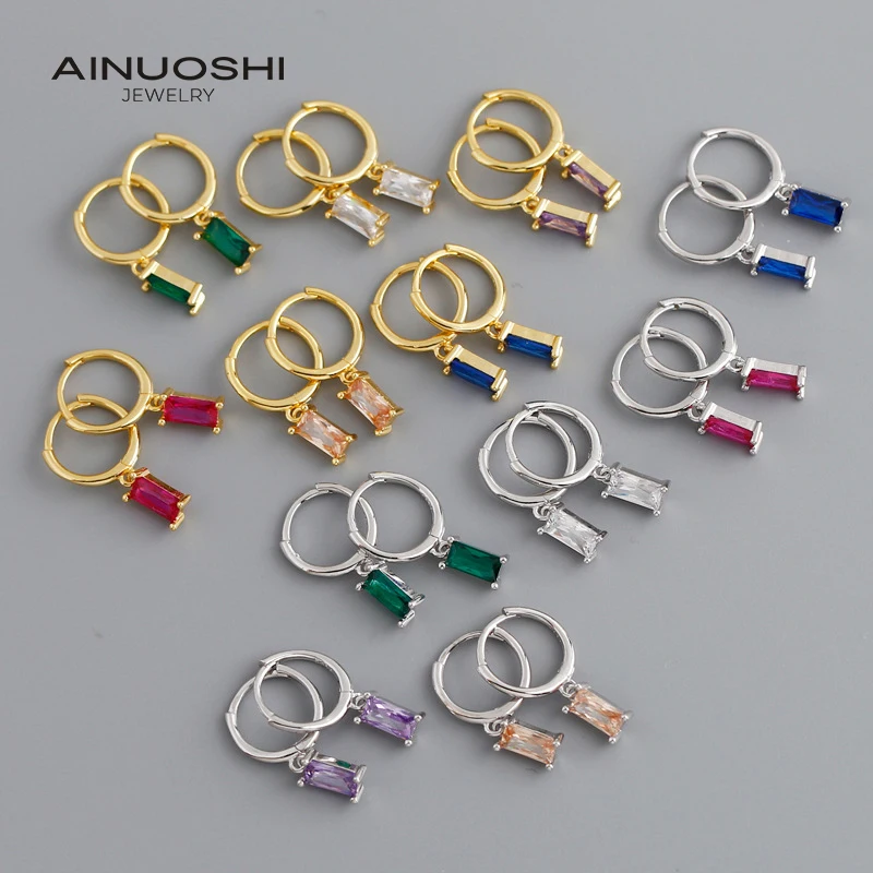 Серьги гвоздики женские многоцветные из серебра 925 пробы с искусственным