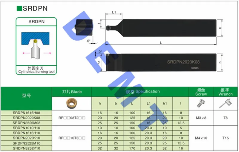 SRDPN1616H10 SRDPN2020K10 SRDPN2525M10 Внешний поворотный сферический инструмент для поворота