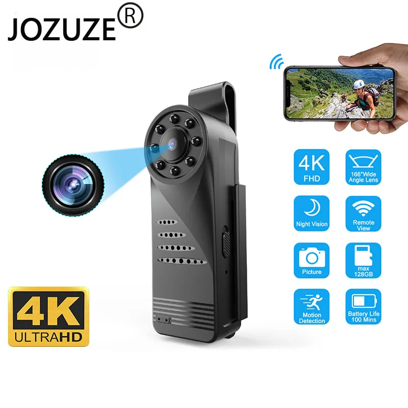 Мини-камера JOZUZE 4K беспроводная IP-камера с поддержкой Wi-Fi функцией ночного видения