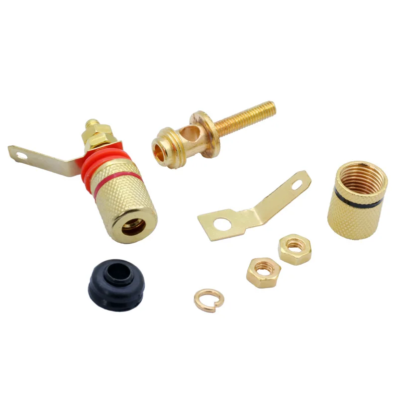 

100pcs/lot Banana Terminal Connector Sound Insulation Anti-impact Amplifier Binding Post Banana Speaker Audio Cable Terminals