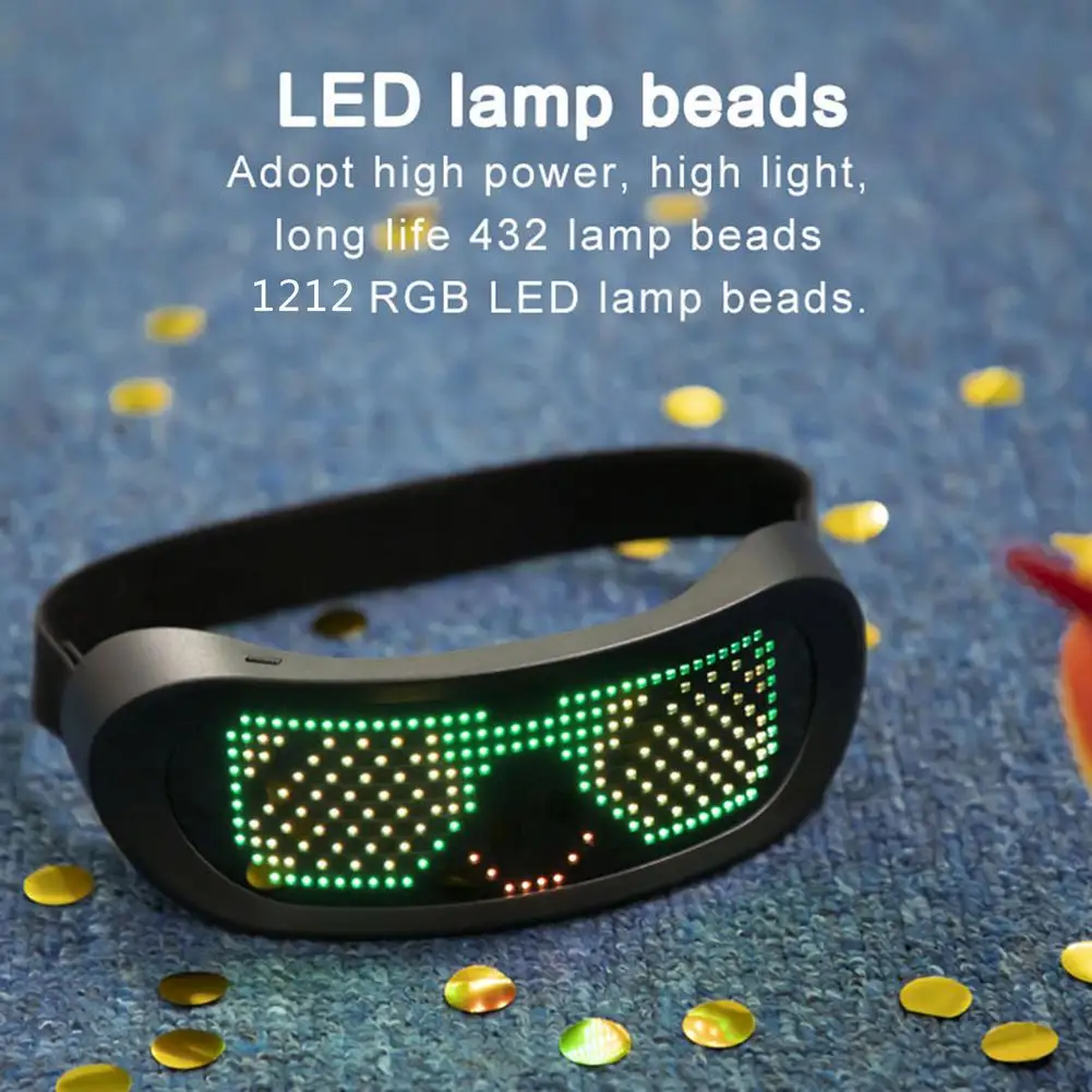 

LED Luminous Glasses Halloween Full Color Christmas Party Dynamic Flashing Light Glow ABS+PVC Festival Supplies