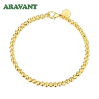 925 silver gold beads bracelets chain for women fashion jewelry